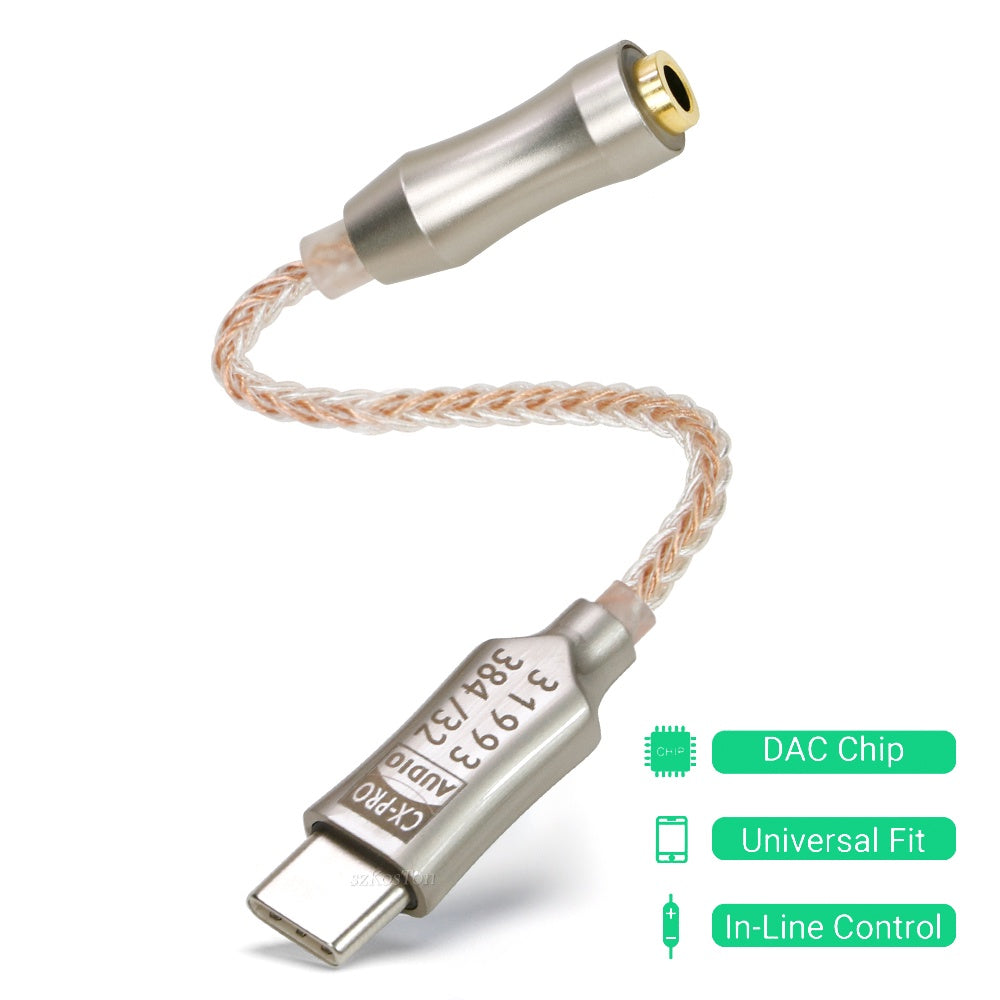 Fixim DAC Entry - USB C naar 3.5mm jack Audio Converter Hi-Fi Adapter met CX31993 Chip Fixim DAC Entry - USB C naar 3.5mm jack Audio Converter Hi-Fi Adapter met CX31993 Chip